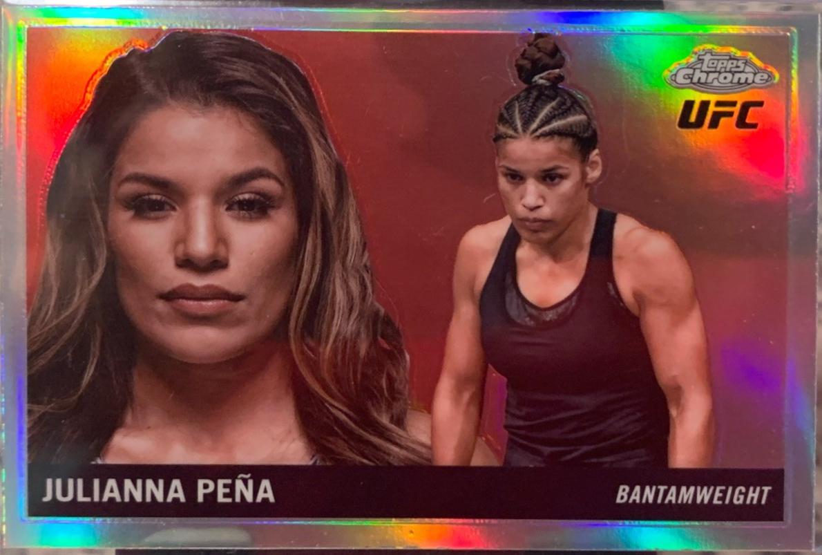 Julianna Peña 2025 Topps Chrome UFC 1955 Topps #55T-8 Refractor