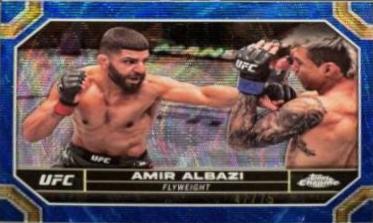 Amir Albazi 2024 Topps Chrome UFC Base #16 Blue Wave Refractor