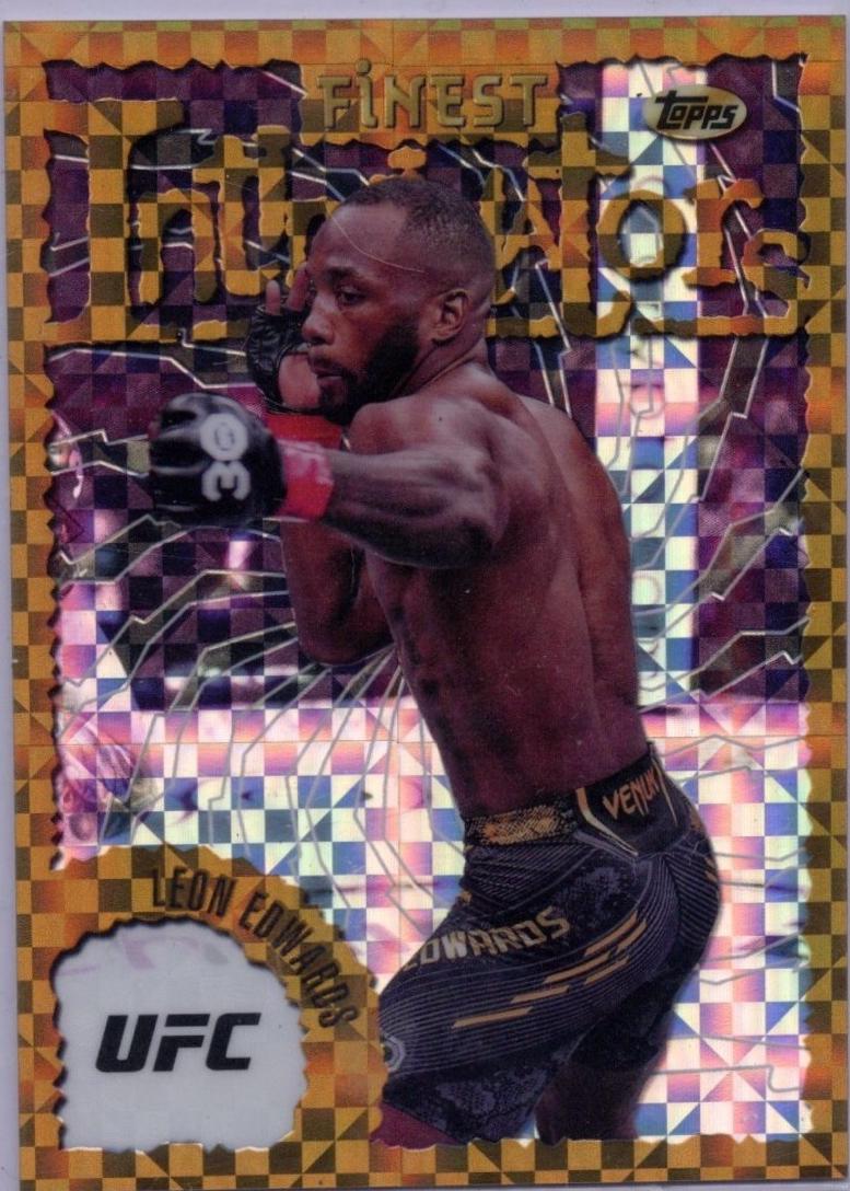Leon Edwards 2024 Topps Finest UFC Intimidators #INT-10 Checkerboard Refractor