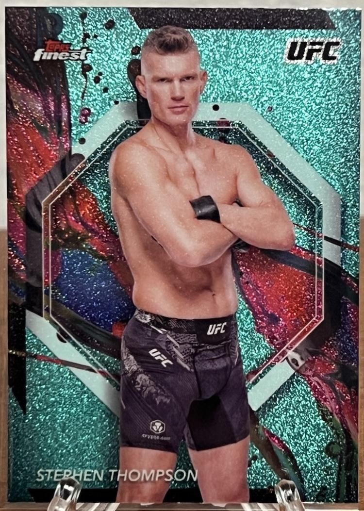 Stephen Thompson 2024 Topps Finest UFC Base Common #19 Aqua Glitter Refractor