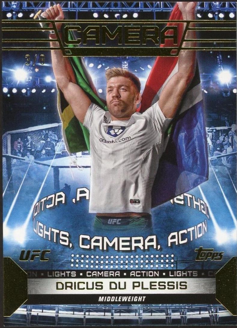 Dricus Du Plessis 2024 Topps Knockout UFC Camera (Lights, Camera, Action) #CAM-4 Gold
