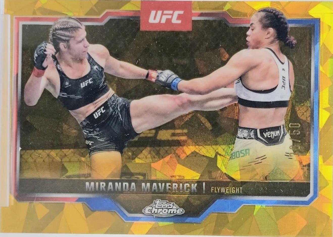 Miranda Maverick 2025 Topps Chrome Sapphire UFC Base Sapphire #5 Gold Sapphire