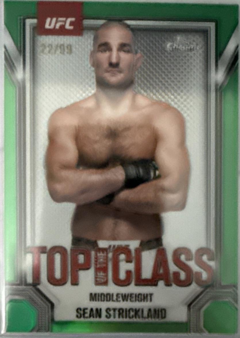 Sean Strickland 2025 Topps Chrome UFC Top of the Class #TTC-5 Green Refractor