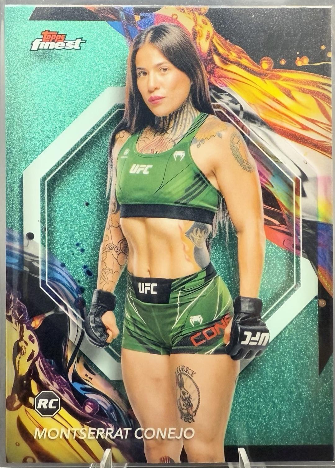Montserrat Conejo 2024 Topps Finest UFC Base Uncommon #113 Aqua Glitter Refractor