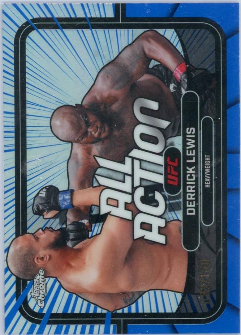 Derrick Lewis 2026 Topps Chrome UFC All-Action #AA-44 Blue Refractor