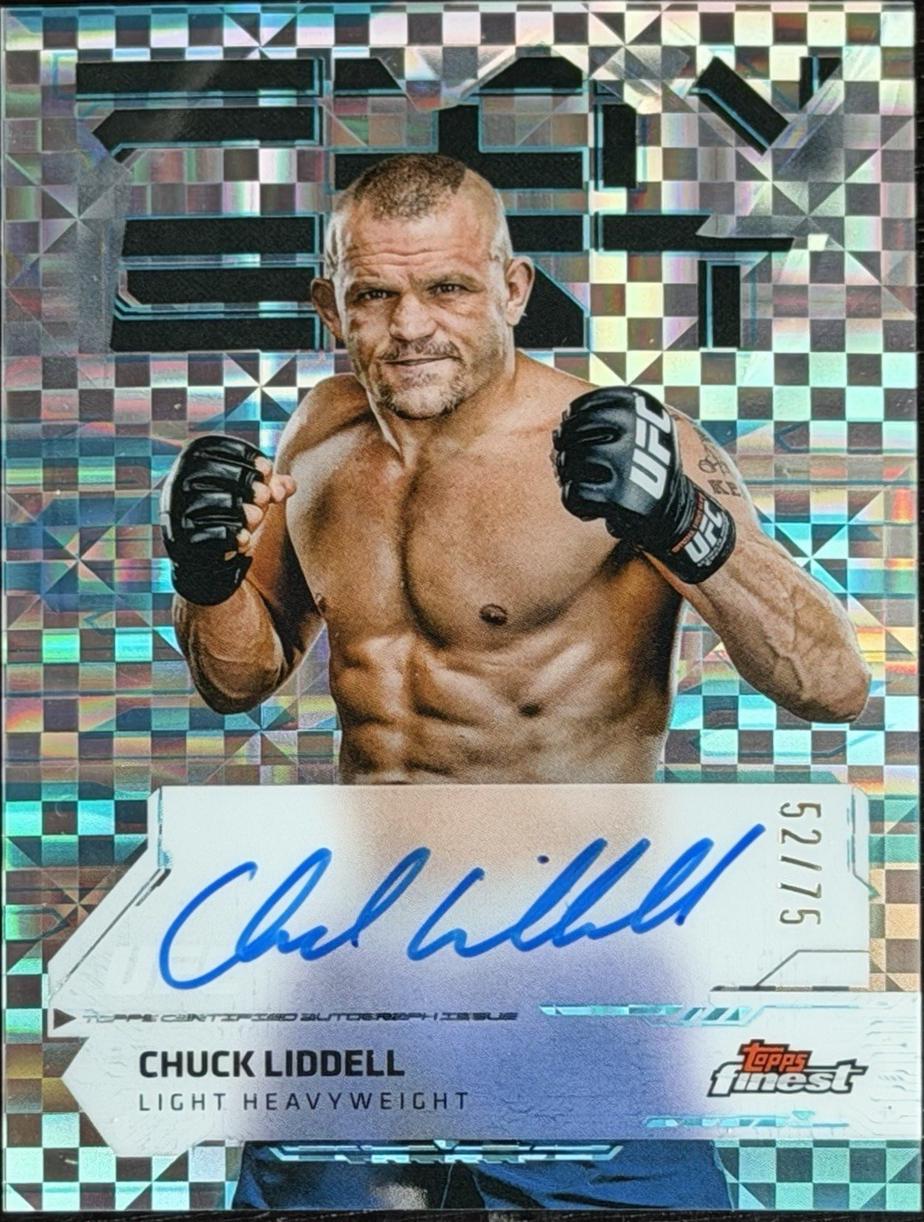 Chuck Liddell 2025 Topps Finest UFC Finest Autographs #FA-CL Blue Checkerboard Refractor