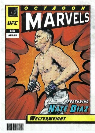 Nate Diaz 2022 Panini Donruss UFC Octagon Marvels #14 Press Proof Black