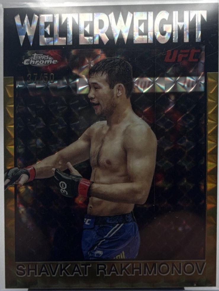 Shavkat Rakhmonov 2026 Topps Chrome UFC 1986 Topps #86-18 Gold Refractor