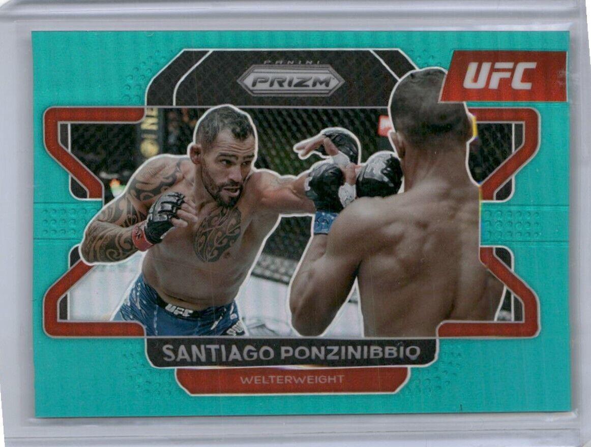 Santiago Ponzinibbio 2022 Panini Prizm UFC Base #50 Teal