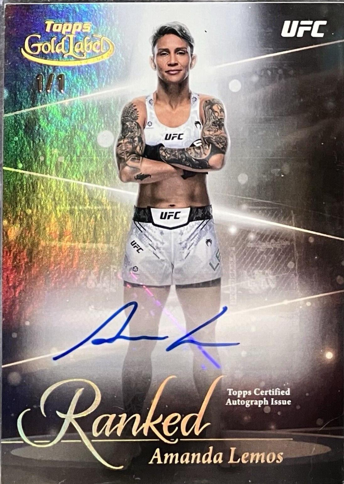 Amanda Lemos 2024 Topps Gold Label UFC Ranked Ink #RIK-ALE Gold
