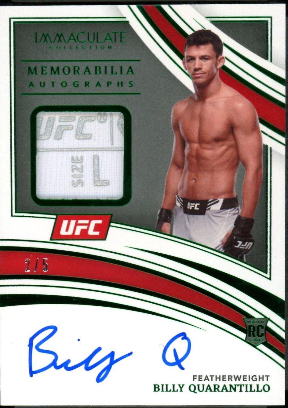 Billy Quarantillo 2022 Panini Immaculate UFC Rookie Memorabilia Autographs #107 Green