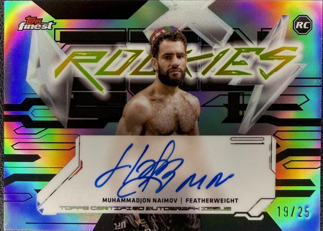 Muhammadjon Naimov 2025 Topps Finest UFC Finest Rookie Autographs #FRA-MN Black Refractor
