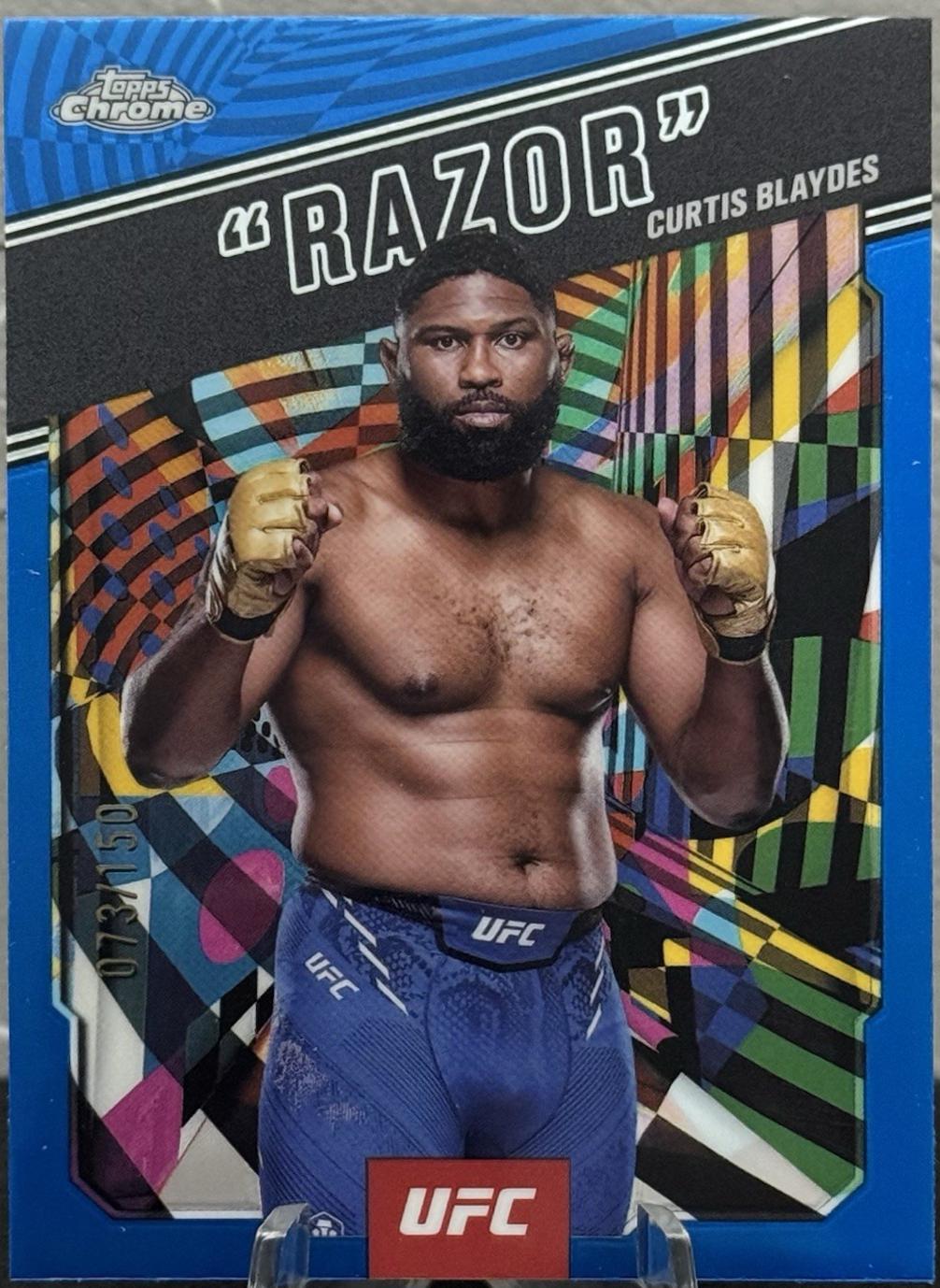 Curtis Blaydes 2025 Topps Chrome UFC AKA #AKA-11 Blue Refractor