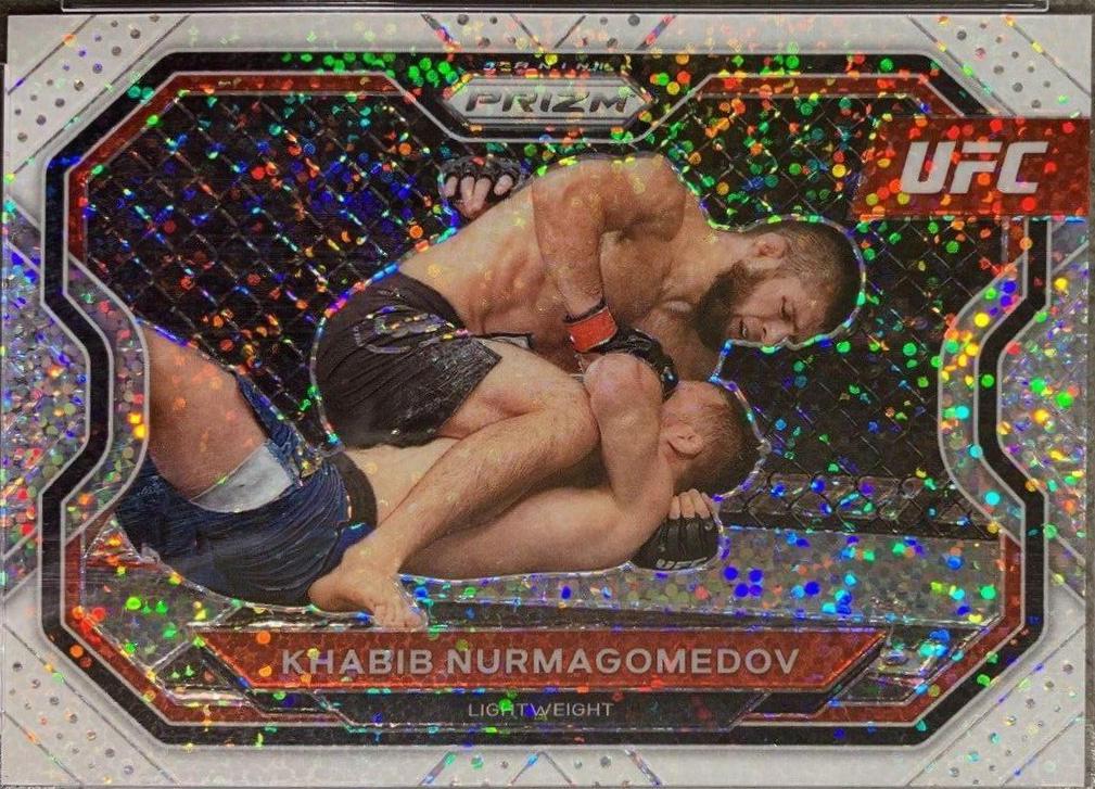 Khabib Nurmagomedov 2021 Panini Prizm UFC Base #181 White Sparkle