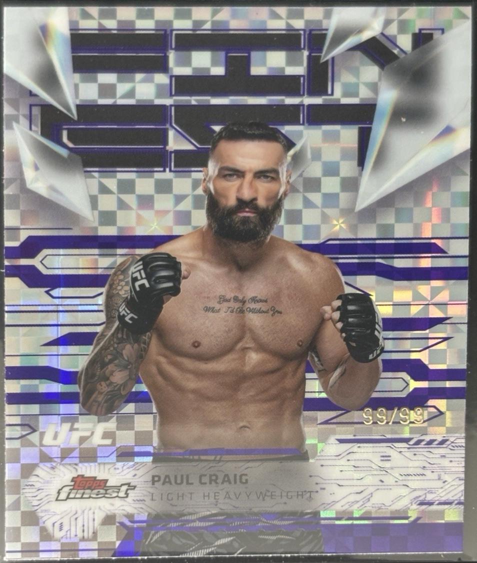 Paul Craig 2025 Topps Finest UFC Base Uncommon #143 Purple Checkerboard Refractor