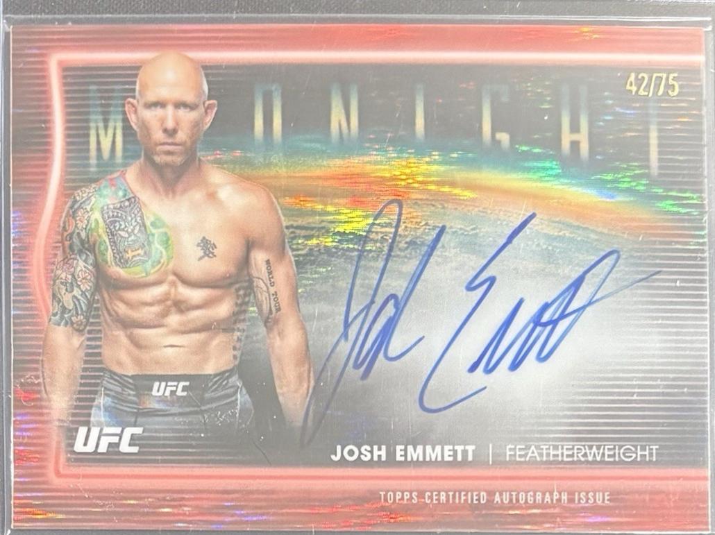 Josh Emmett 2025 Topps Midnight UFC Horizon Signatures #HNS-JE Dusk
