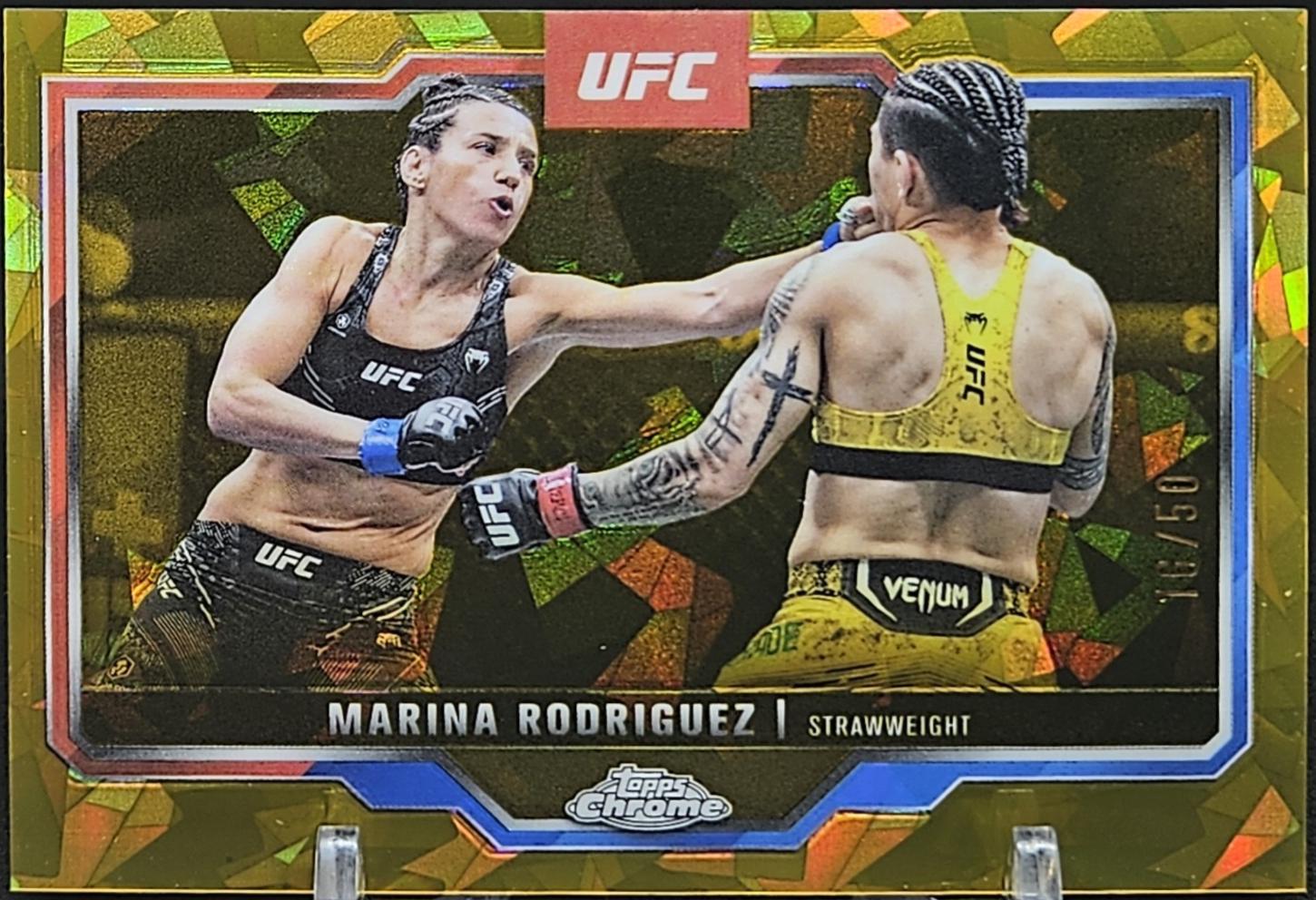 Marina Rodriguez 2025 Topps Chrome Sapphire UFC Base Sapphire #145 Gold Sapphire