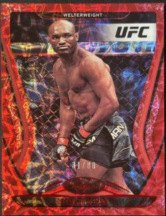 Kamaru Usman 2021 Panini Chronicles UFC Base Certified #130 Asia Red