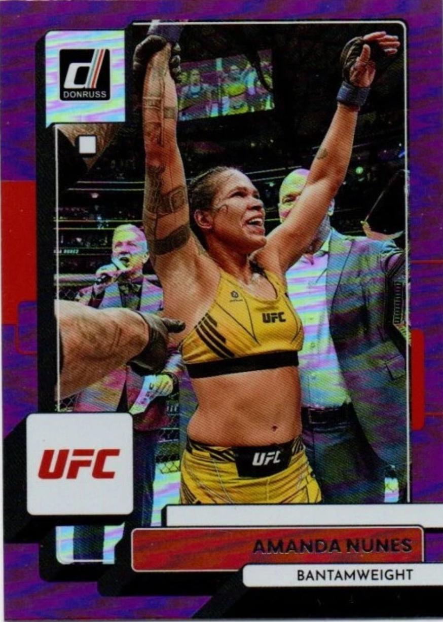 Amanda Nunes 2023 Panini Donruss UFC Base #146 Purple Flood