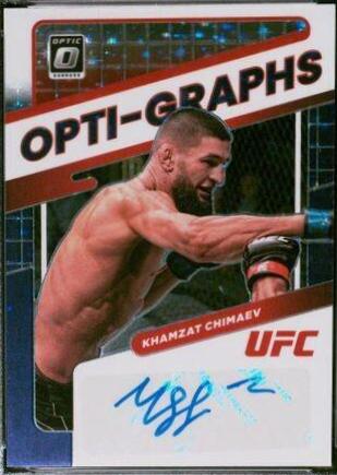 Khamzat Chimaev 2022 Panini Donruss Optic UFC Opti-Graphs #18 Purple Stars FOTL