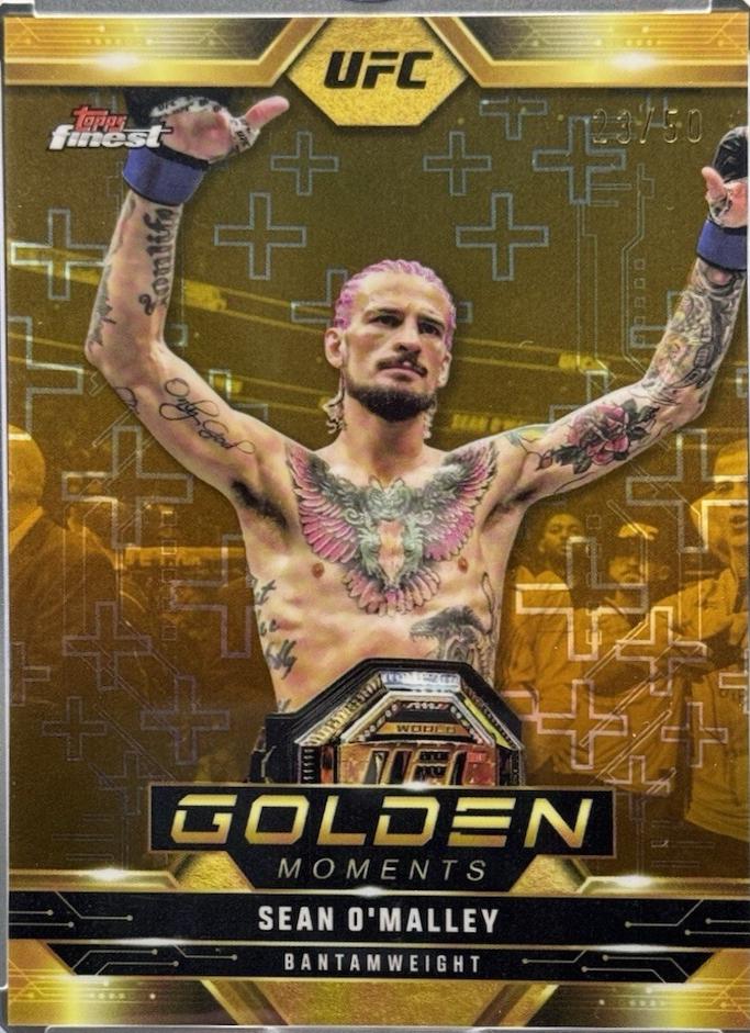Sean O'Malley 2025 Topps Finest UFC Golden Moments #GM-5 Gold Refractor