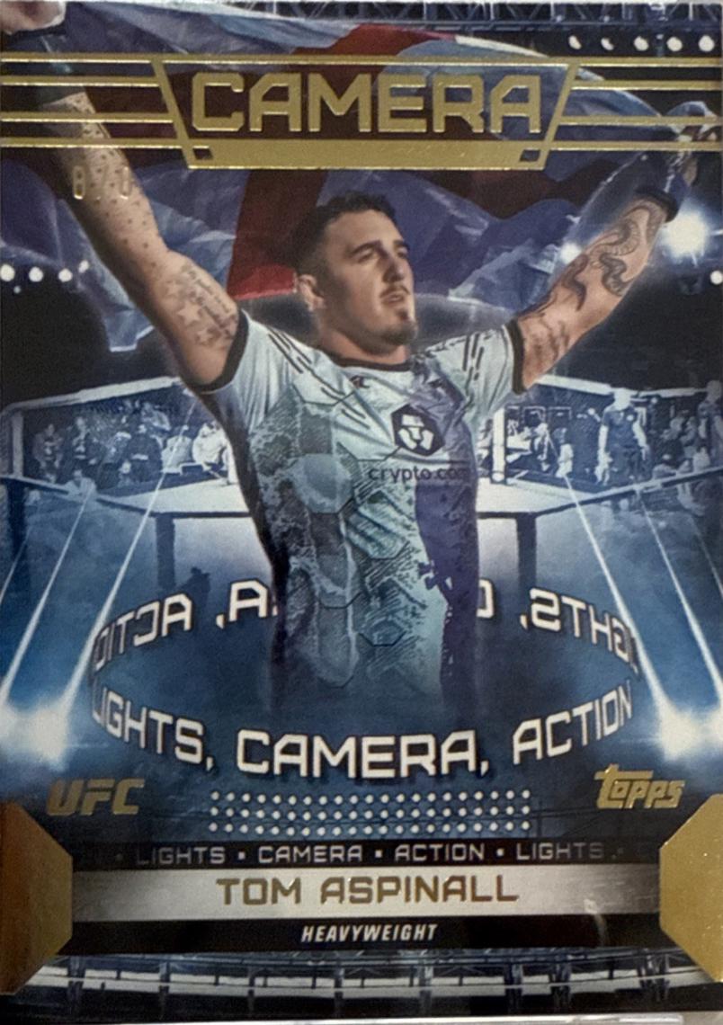 Tom Aspinall 2024 Topps Knockout UFC Camera (Lights, Camera, Action) #CAM-7 Gold