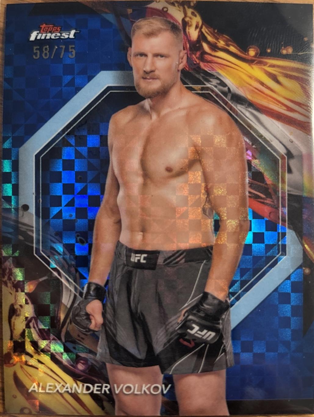 Alexander Volkov 2024 Topps Finest UFC Base Uncommon #184 Blue Checkerboard Refractor