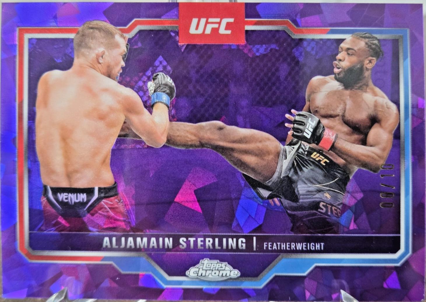 Aljamain Sterling 2025 Topps Chrome Sapphire UFC Base Sapphire #64 Padparadscha Sapphire