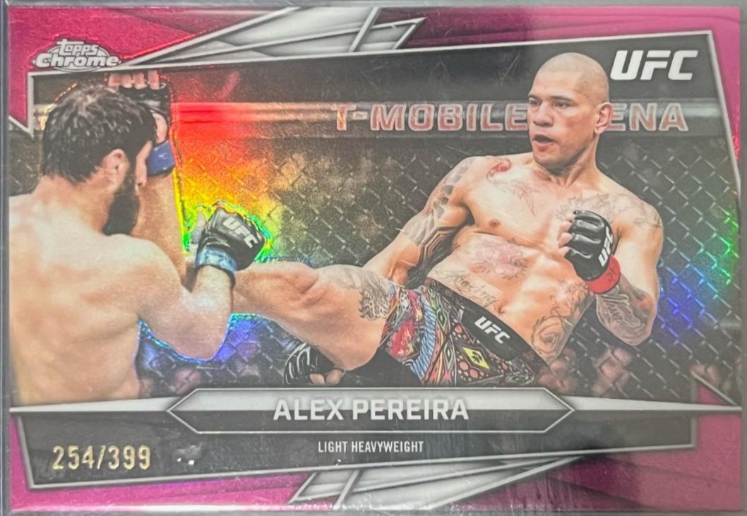 Alex Pereira 2026 Topps Chrome UFC Base #90 Magenta Refractor
