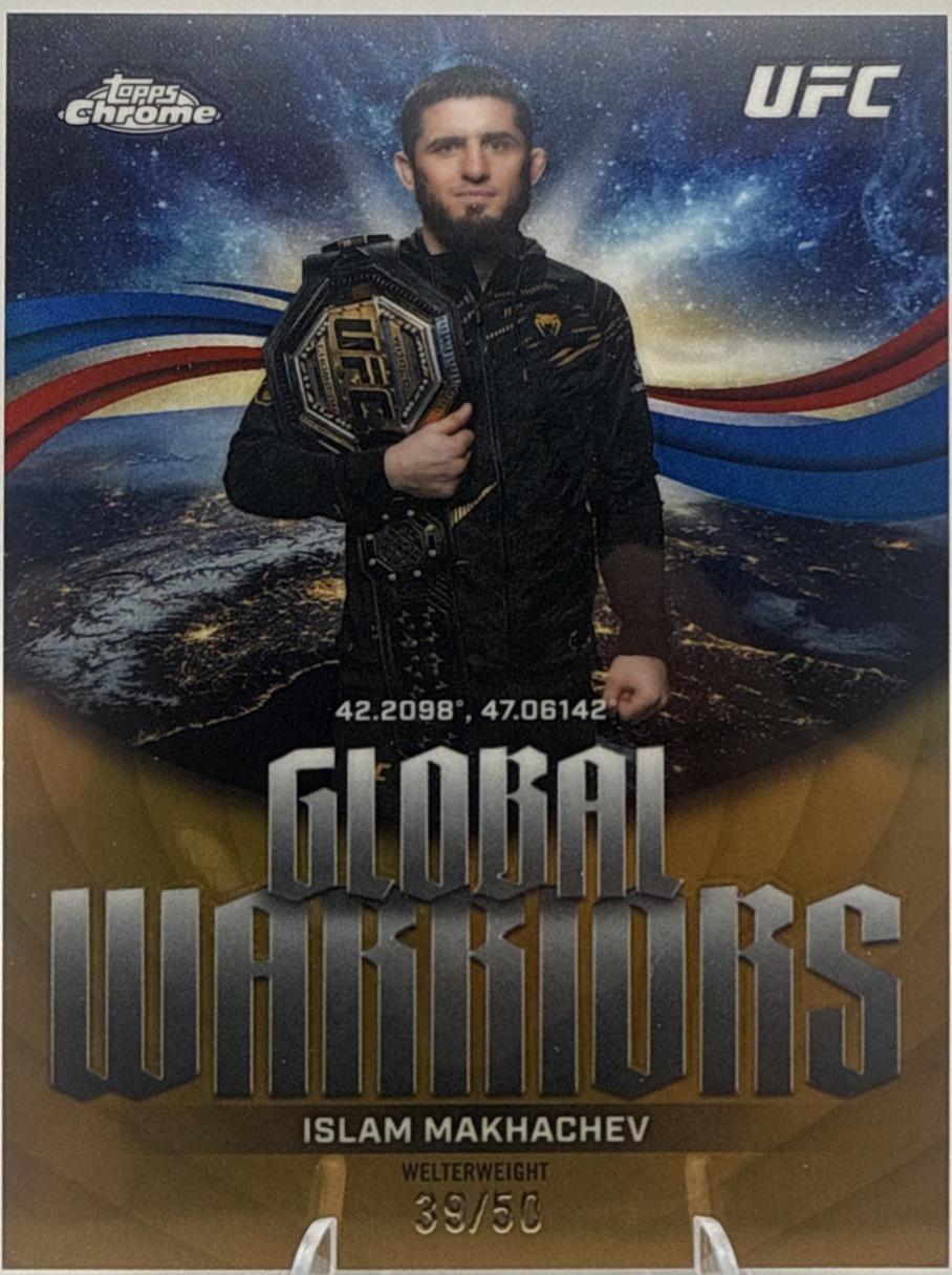 Islam Makhachev 2026 Topps Chrome UFC Global Warriors #GW-17 Gold Refractor