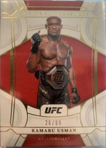 Kamaru Usman 2022 Panini Chronicles UFC Base National Treasures #457 Platinum