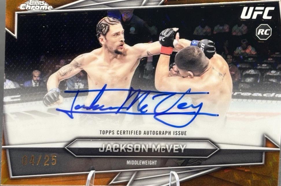 Jackson McVey 2026 Topps Chrome UFC Base Autographs #BAV-JV Orange Geometric Refractor