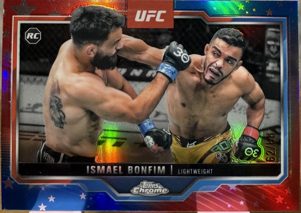 Ismael Bonfim 2025 Topps Chrome UFC Base #13 Red White Blue Refractor