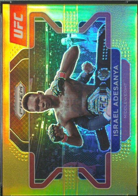 Israel Adesanya 2022 Panini Prizm UFC Base #23 Gold