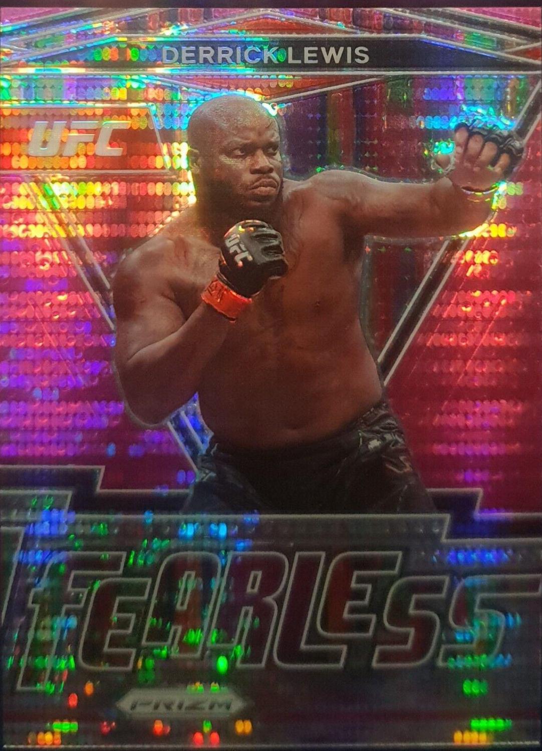 Derrick Lewis 2022 Panini Prizm UFC Fearless #20 Pink Pulsar