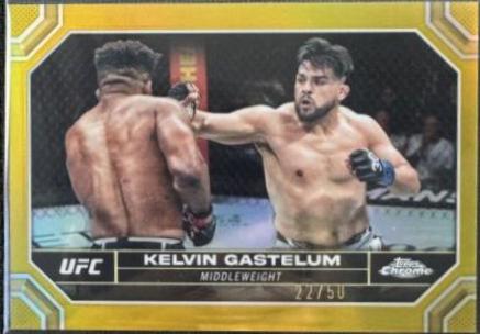 Kelvin Gastelum 2024 Topps Chrome UFC Base #110 Gold Refractor