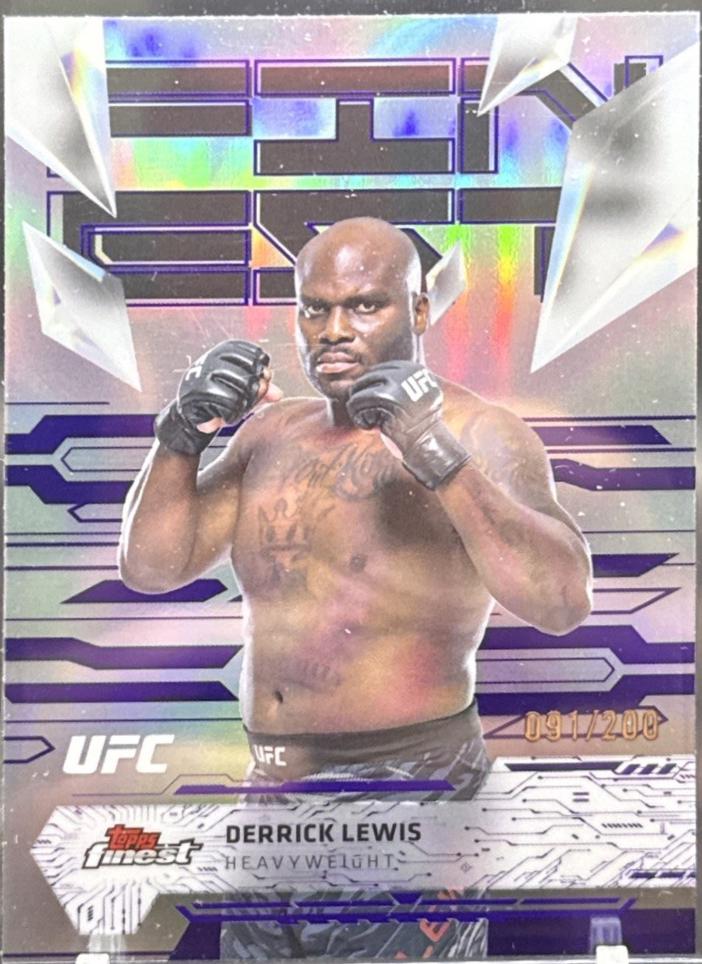 Derrick Lewis 2025 Topps Finest UFC Base Uncommon #190 Purple Refractor