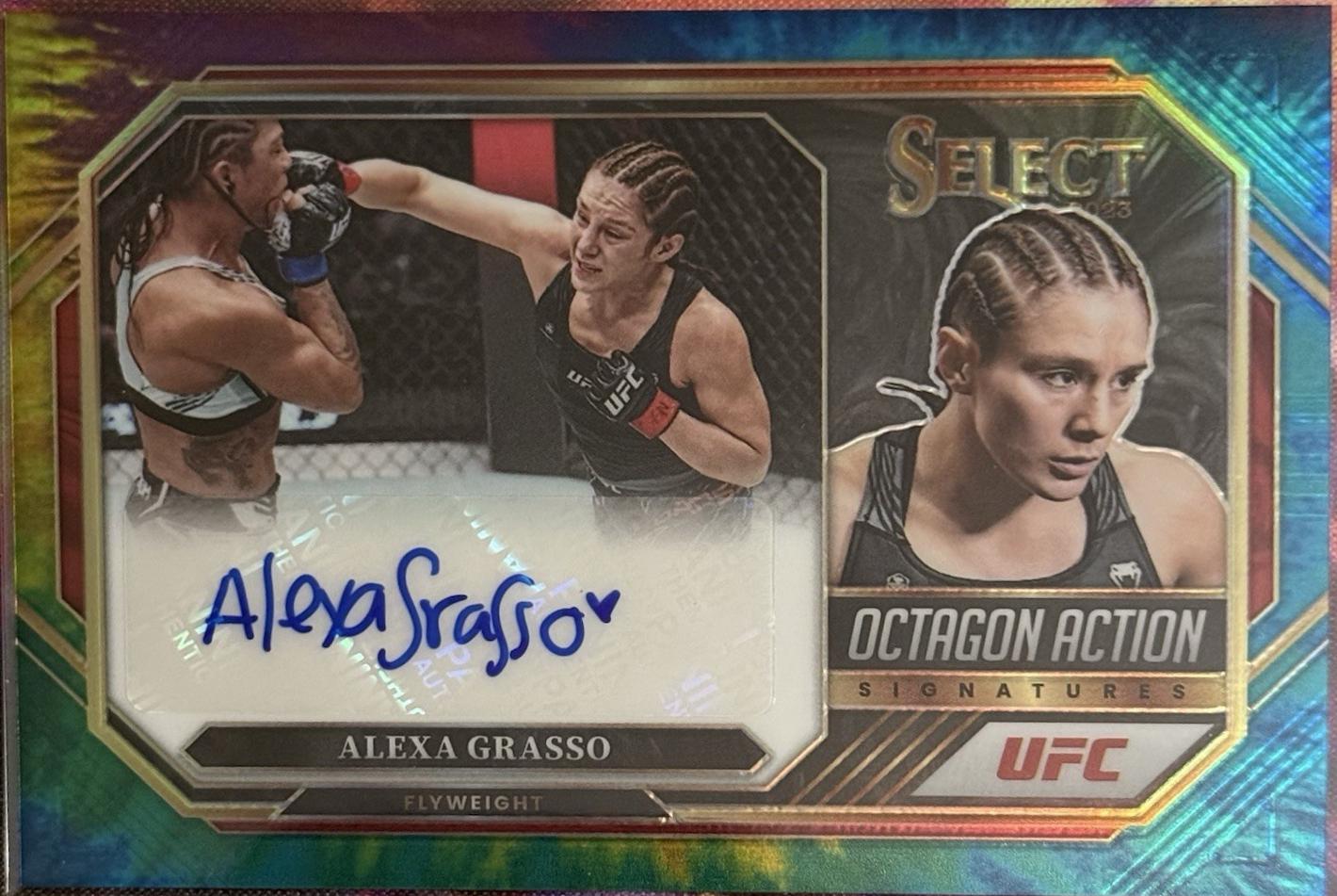 Alexa Grasso 2023 Panini Select UFC Octagon Action Signatures #30 Tie-Dye