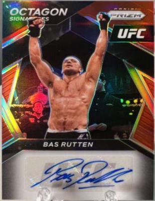 Bas Rutten 2021 Panini Prizm UFC Octagon Signatures #13 Red