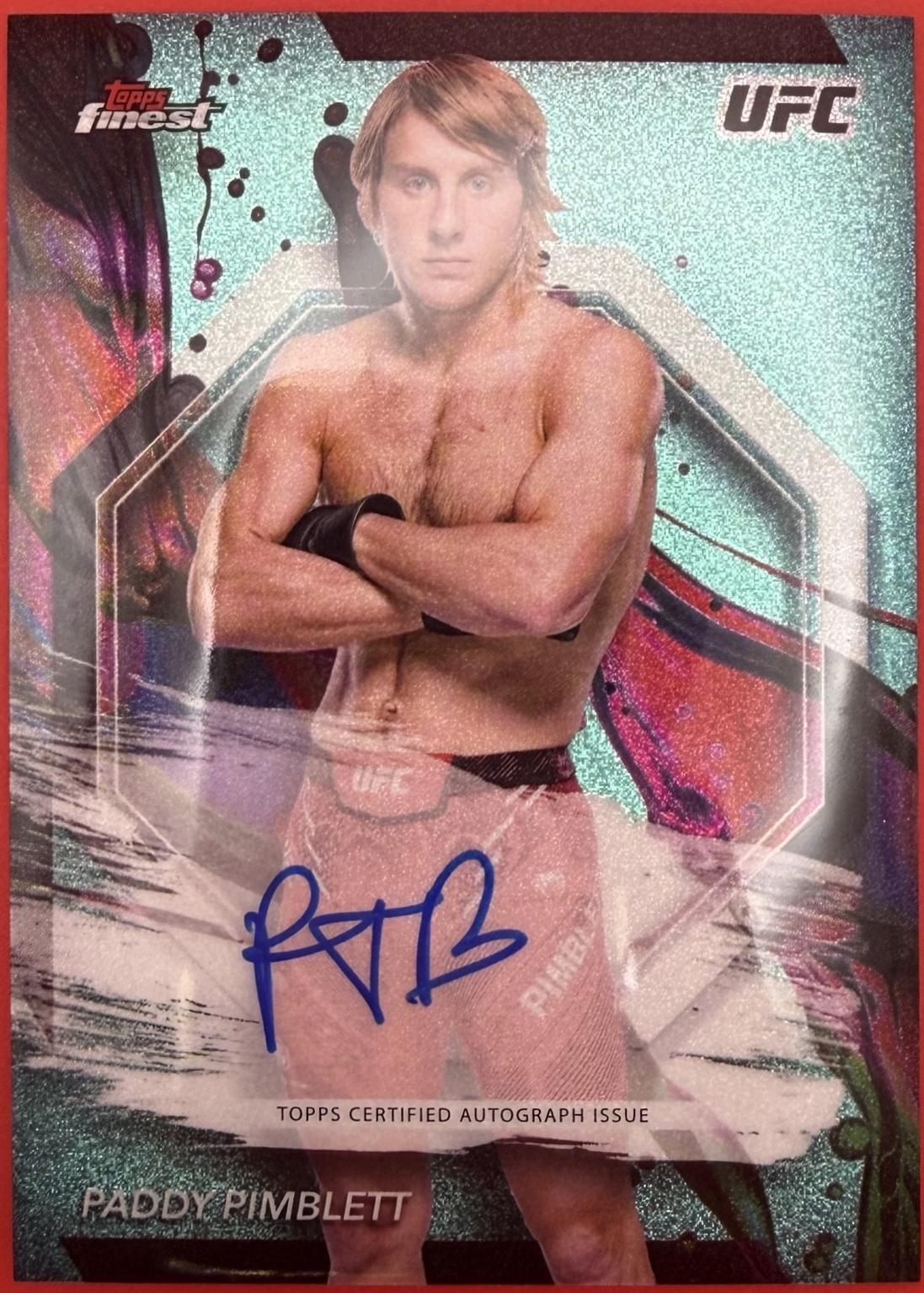 Paddy Pimblett 2024 Topps Finest UFC Finest Autographs #FA-PYP Aqua Glitter Refractor