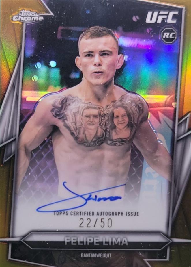Felipe Lima 2026 Topps Chrome UFC Base Autographs #BAV-FL Gold Refractor
