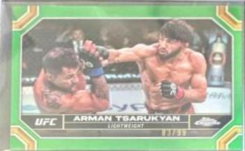 Arman Tsarukyan 2024 Topps Chrome UFC Base #20 Green Refractor