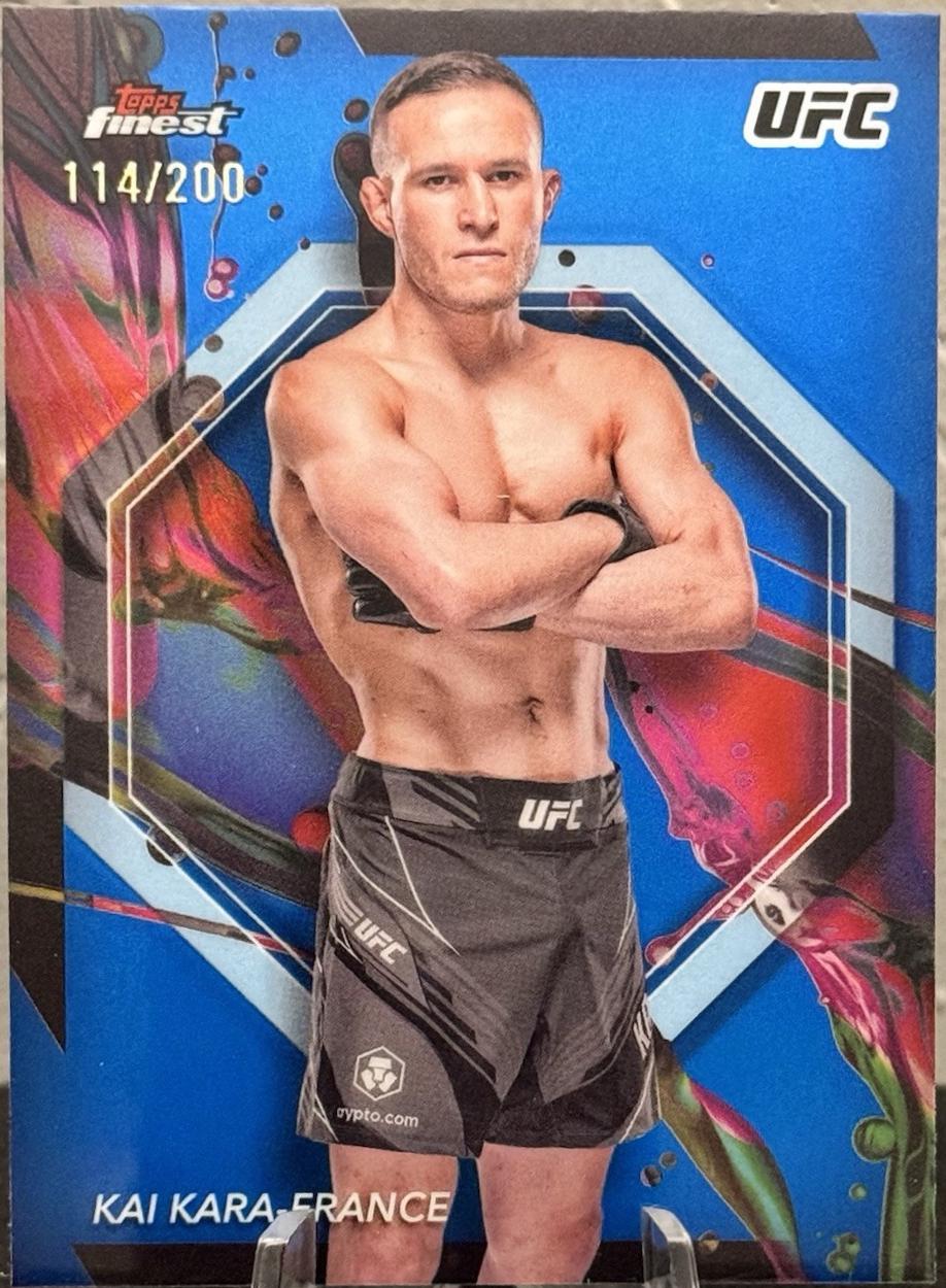 Kai Kara-France 2024 Topps Finest UFC Base Common #50 Blue Refractor