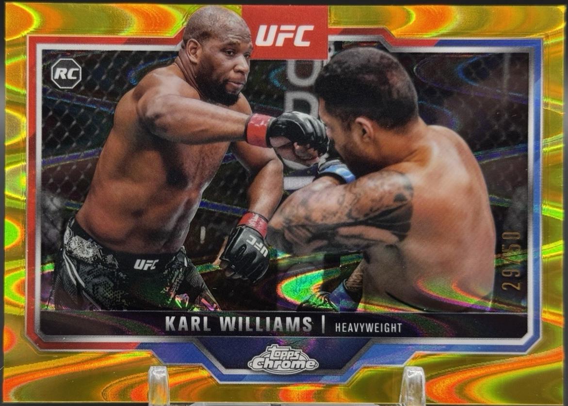Karl Williams 2025 Topps Chrome Sapphire UFC Base Sapphire #30 Gold Sapphire