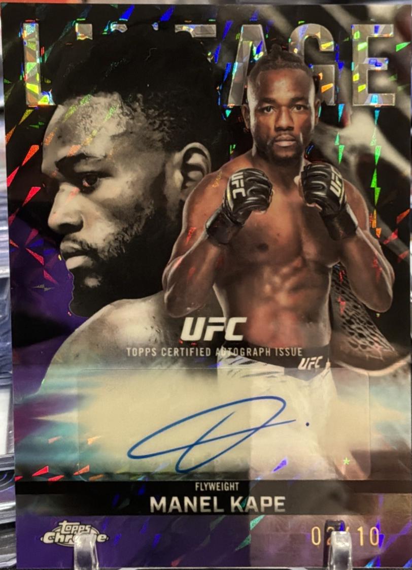 Manel Kape 2026 Topps Chrome UFC Chrome Lineage Autographs #CCA-MK Purple Geometric Refractor