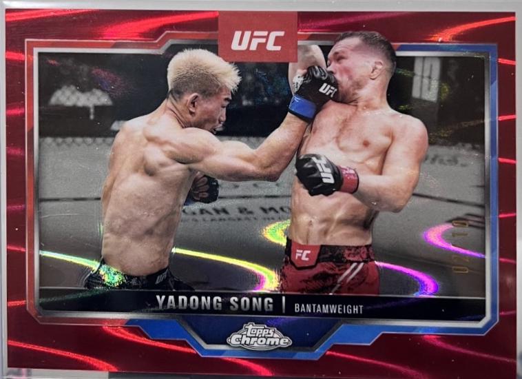 Song Yadong 2025 Topps Chrome UFC Base #38 Red Refractor