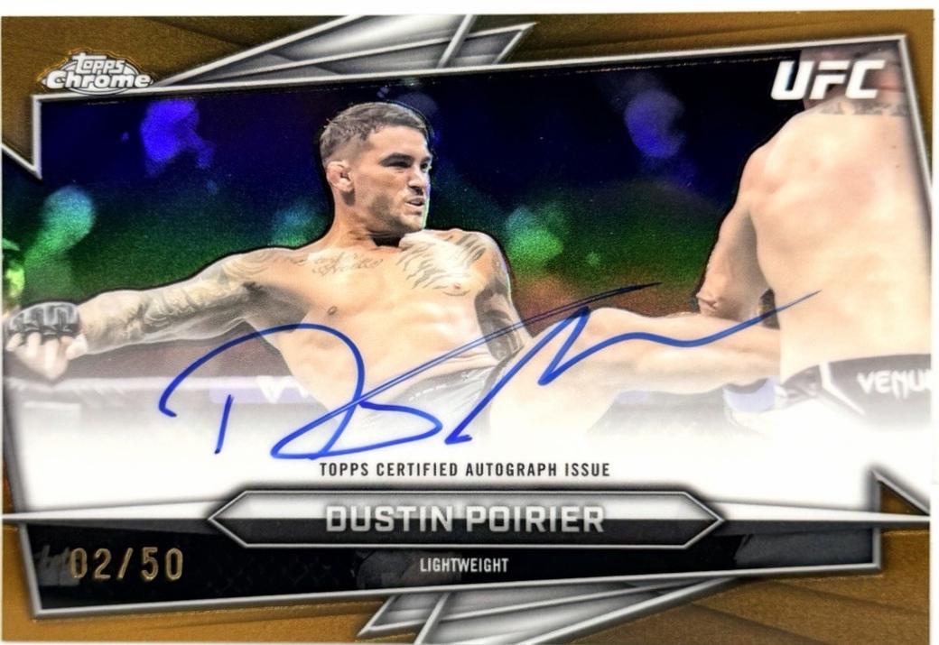 Dustin Poirier 2026 Topps Chrome UFC Base Autographs #BAV-DP Gold Refractor