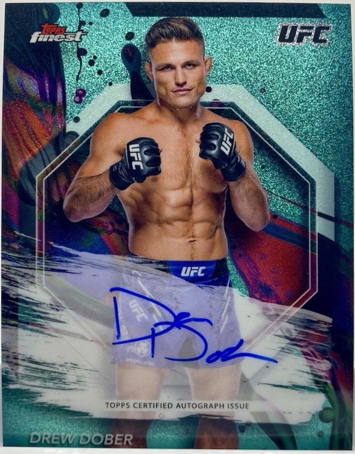 Drew Dober 2024 Topps Finest UFC Finest Autographs #FA-DDR Aqua Glitter Refractor