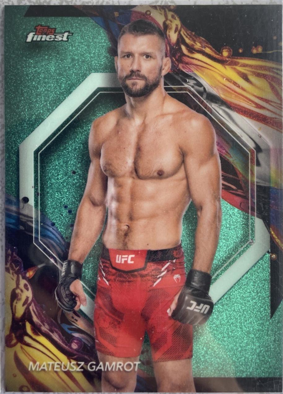 Mateusz Gamrot 2024 Topps Finest UFC Base Uncommon #106 Aqua Glitter Refractor