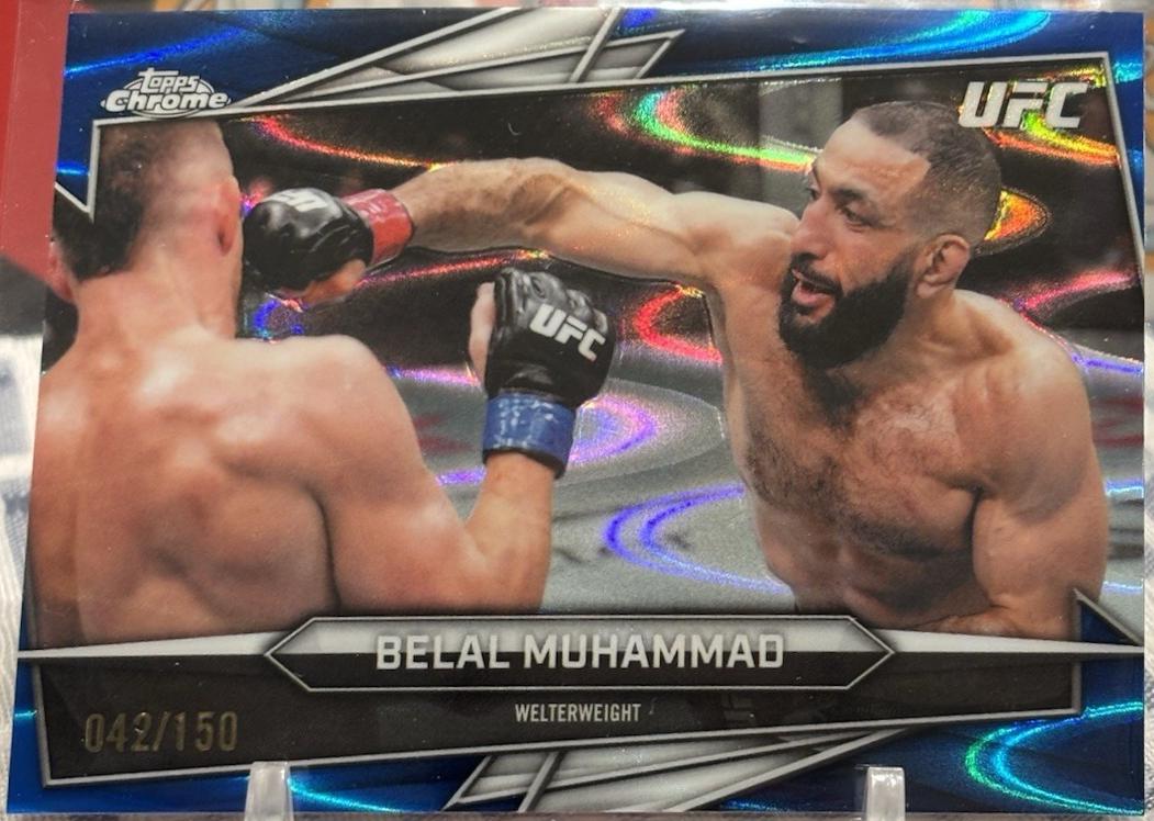 Belal Muhammad 2026 Topps Chrome UFC Base #101 Blue Ray Wave Refractor